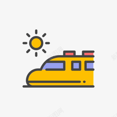 新干线火车和铁路2线颜色图标图标