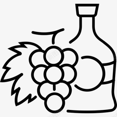 白兰地酒精葡萄图标图标