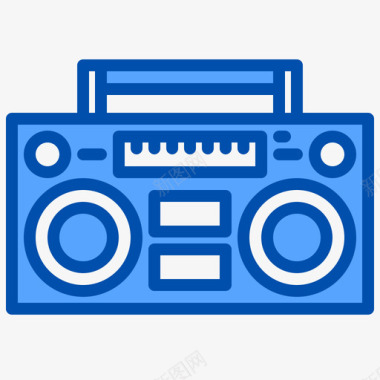 收音机摇滚音乐3蓝色图标图标