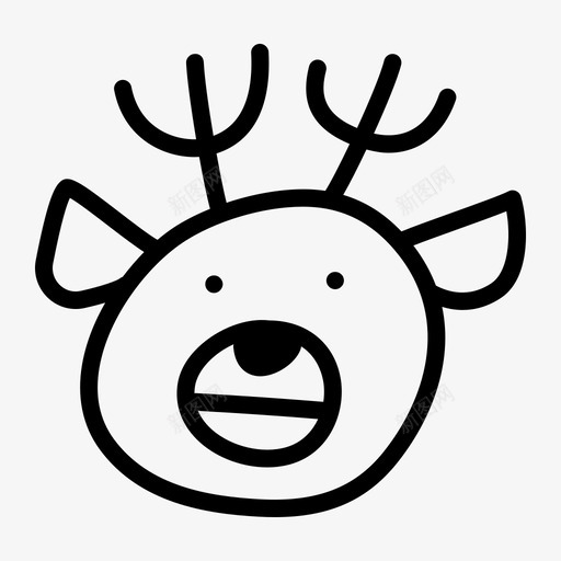 驯鹿圣诞可爱图标svg_新图网 https://ixintu.com 可爱 圣诞 圣诞节 抽瘦 抽签 驯鹿