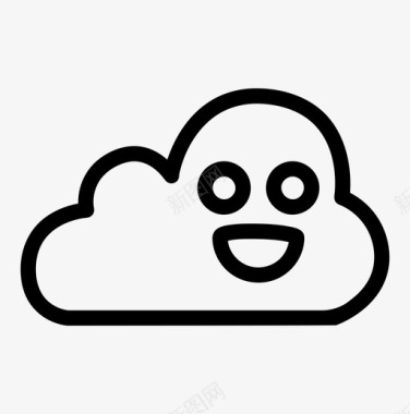 快乐的云可爱的多云的图标图标