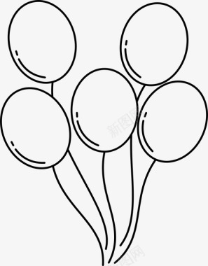 气球生日装饰品图标图标