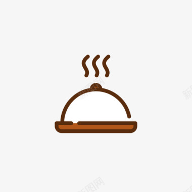 托盘烧烤和烤架2线性颜色图标图标
