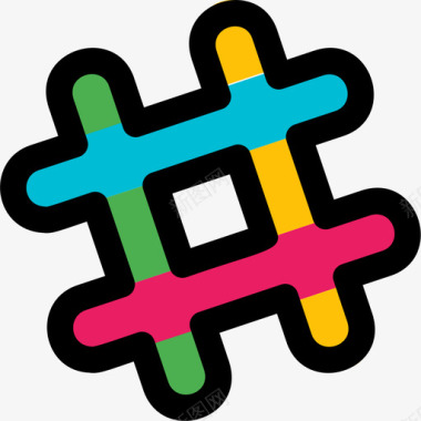Slack社交标志1线性颜色图标图标