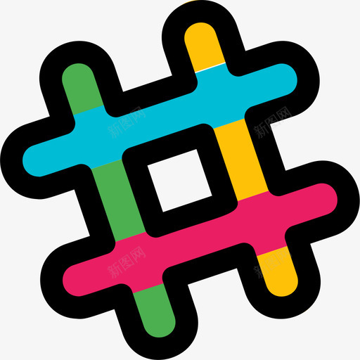 Slack社交标志1线性颜色图标svg_新图网 https://ixintu.com Slack 标志 社交 线性 颜色