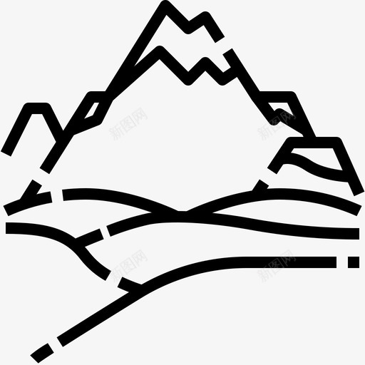 雪山冒险风景图标svg_新图网 https://ixintu.com 冒险 自然 雪山 风景