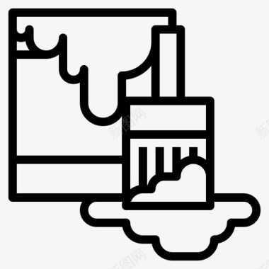 油漆刷子滴水图标图标