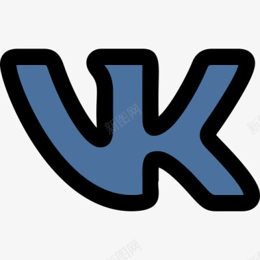 VK社会标识1线颜色图标图标