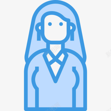 女商人商业化身5蓝色图标图标