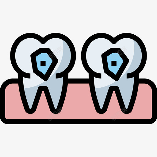 龋齿牙齿护理22线性颜色图标svg_新图网 https://ixintu.com 牙齿护理22 线性颜色 龋齿