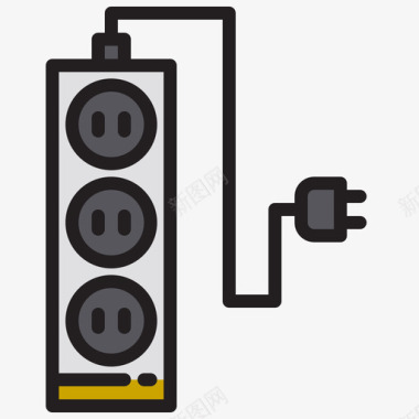 家用设备彩色插头15图标图标