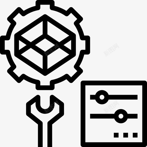 编辑工具三维建模线性图标svg_新图网 https://ixintu.com 三维 工具 建模 线性 编辑
