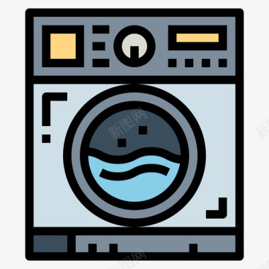 洗衣机小工具20线性颜色图标图标