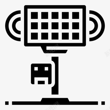 太阳能电池板智能农场25字形图标图标