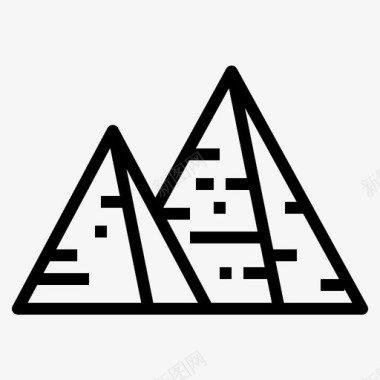 金字塔旅行者直线型图标图标