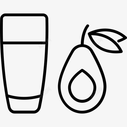 鳄梨汁饮料水果图标svg_新图网 https://ixintu.com 果汁 水果 维生素 饮料 鳄梨