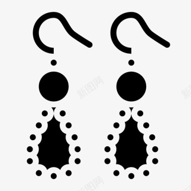 耳环女性时尚2字形图标图标