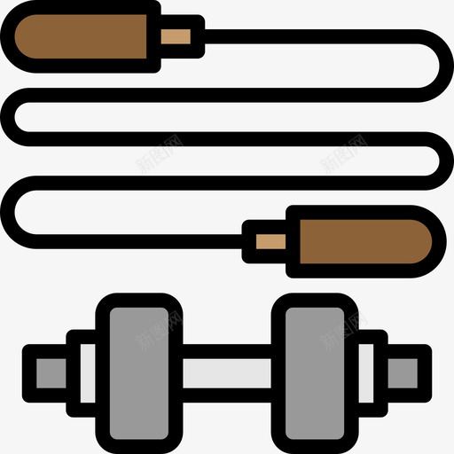 杠铃健康生活21线性颜色图标svg_新图网 https://ixintu.com 健康生活 杠铃 线性 颜色