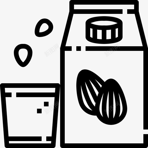 杏仁奶饮料有机图标svg_新图网 https://ixintu.com 健康食品和素食 有机 杏仁奶 饮料