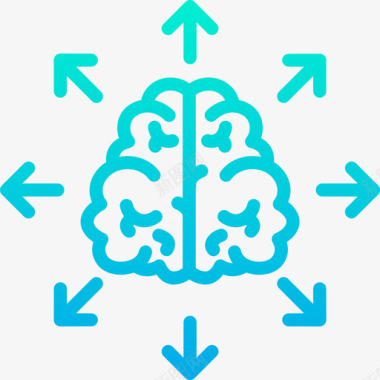 箭头人工智能40梯度图标图标