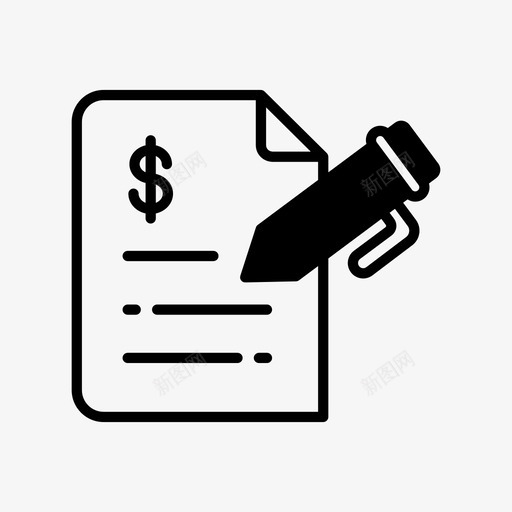 支票发票钱图标svg_新图网 https://ixintu.com 发票 支票 钱图标