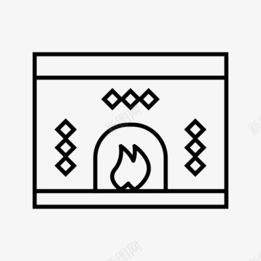 壁炉篝火冬季30图标图标