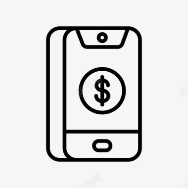 手机银行智能手机金钱图标图标