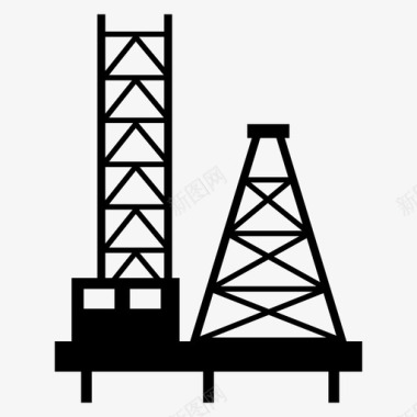 石油开采钻井平台图标图标