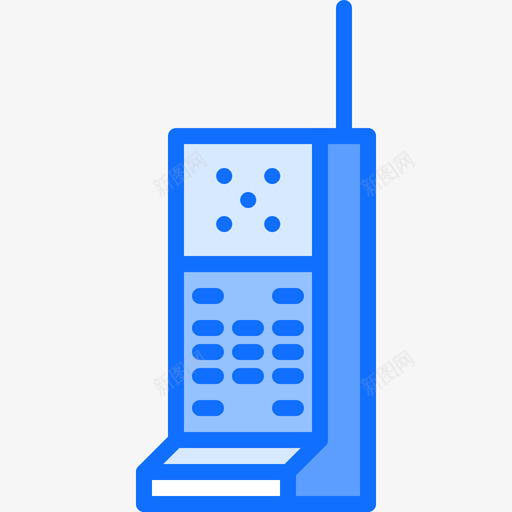 无绳电话旧设备3蓝色图标svg_新图网 https://ixintu.com 无绳电话 旧设备3 蓝色