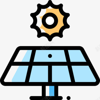 太阳能电池板domotics14颜色省略图标图标
