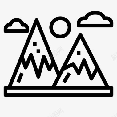 山旅行者直系人图标图标