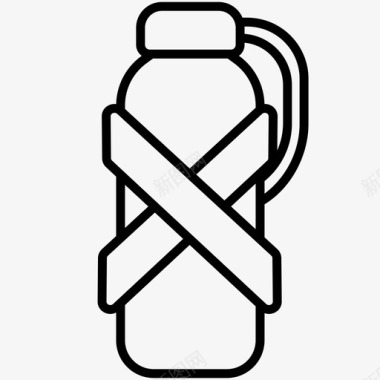野营水瓶子户外图标图标