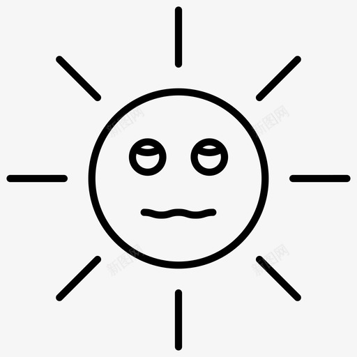 阳光表情符号夏日2px线条图标svg_新图网 https://ixintu.com 2px 图标 夏日 符号 线条 表情 阳光