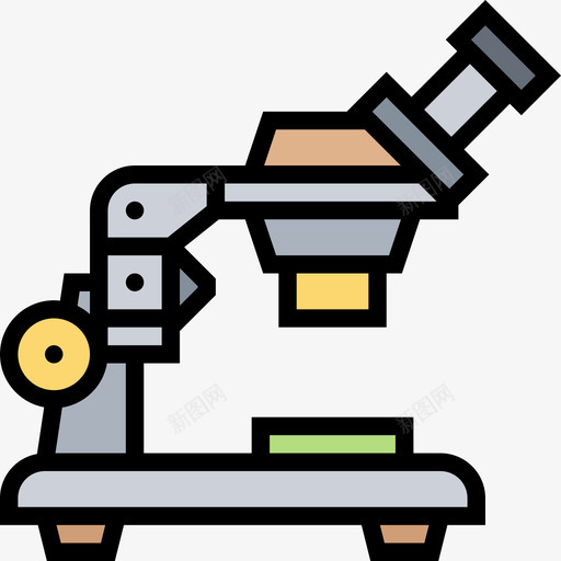 显微镜生物化学7线色图标svg_新图网 https://ixintu.com 显微镜 生物化学 线色