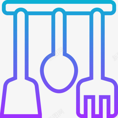 厨师厨房工具26梯度图标图标