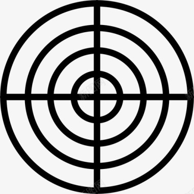 射击目标运动和游戏9直线图标图标