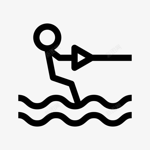 滑水夏季56直线图标svg_新图网 https://ixintu.com 夏季 滑水 直线