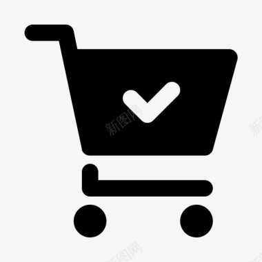 购物车购物篮复选标记图标图标