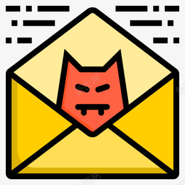电子邮件网络安全32线颜色图标图标