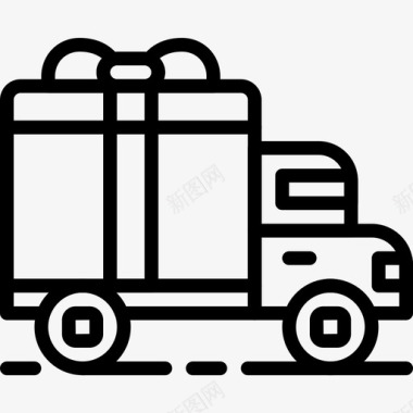 送货车购物140直线图标图标