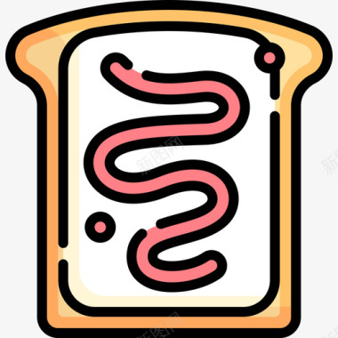 烤面包16号早餐线形颜色图标图标