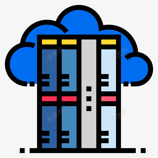 云服务器计算机和网络4线颜色图标svg_新图网 https://ixintu.com 云服务器 线颜色 计算机和网络4