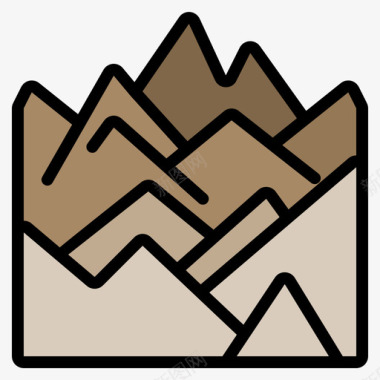 山脉211天气线性颜色图标图标
