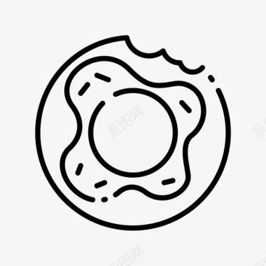 甜甜圈街头食品5直系图标图标