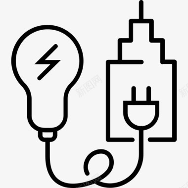 电建筑灯泡图标图标