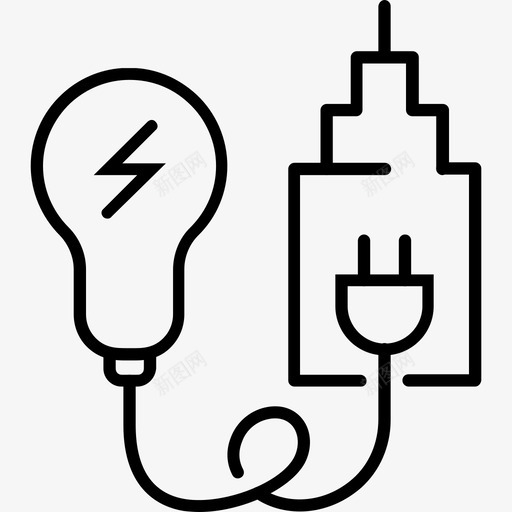 电建筑灯泡图标svg_新图网 https://ixintu.com 建筑 技术 灯泡 能源