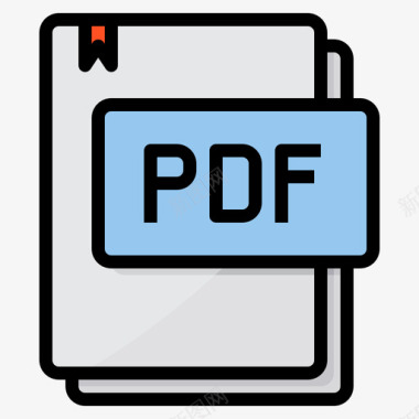 Pdf文件类型15线性颜色图标图标