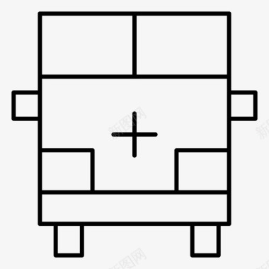 救护车陆地轮廓图标图标