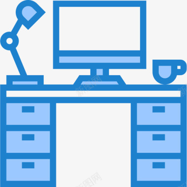 办公桌办公用品6蓝色图标图标