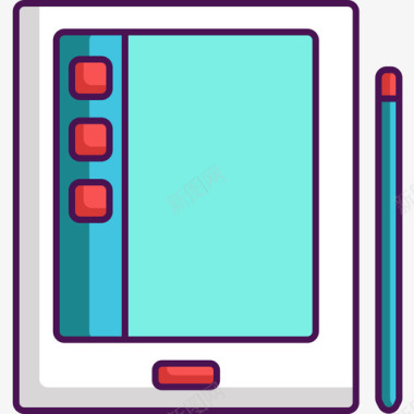平板电脑技术69线性颜色图标图标